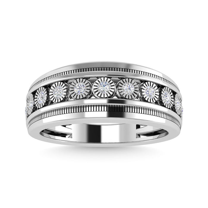 Diamond 1/4 Ct.Tw. Mens Fashion Ring in 10K White Gold