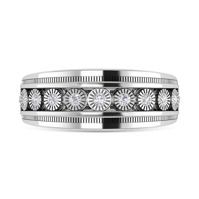 Diamond 1/4 Ct.Tw. Mens Fashion Ring in 10K White Gold