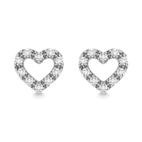 Thumbnail for Diamond 1/20 Ct.Tw. Heart Earrings in 10K White Gold