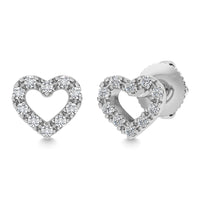 Thumbnail for Diamond 1/20 Ct.Tw. Heart Earrings in 10K White Gold