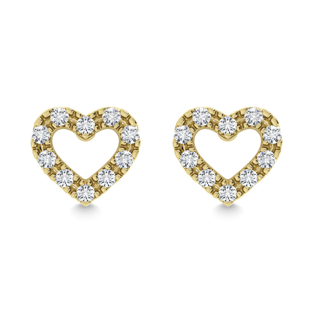 Diamond 1/20 Ct.Tw. Heart Earrings in 10K Yellow Gold