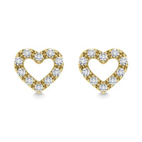 Thumbnail for Diamond 1/20 Ct.Tw. Heart Earrings in 10K Yellow Gold