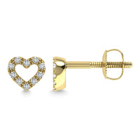 Thumbnail for Diamond 1/20 Ct.Tw. Heart Earrings in 10K Yellow Gold
