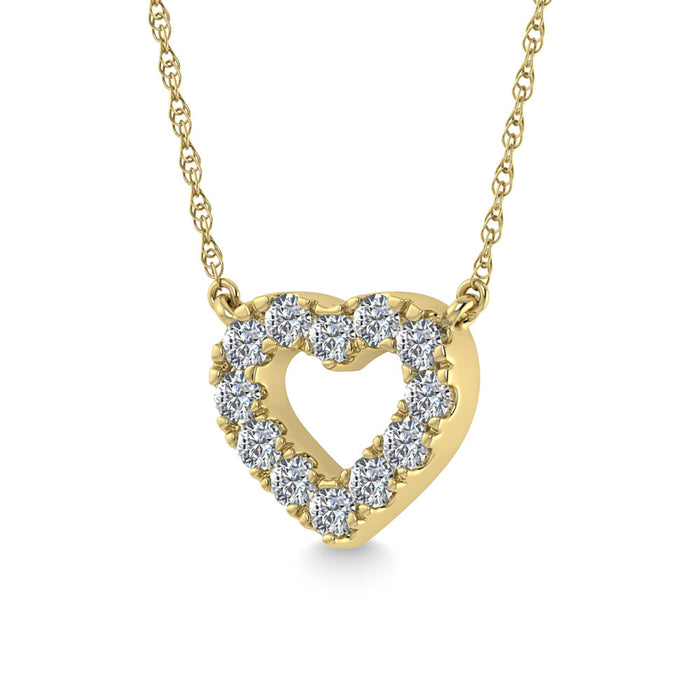 Diamond 1/20 Ct.Tw. Heart Pendant in 10K Yellow Gold