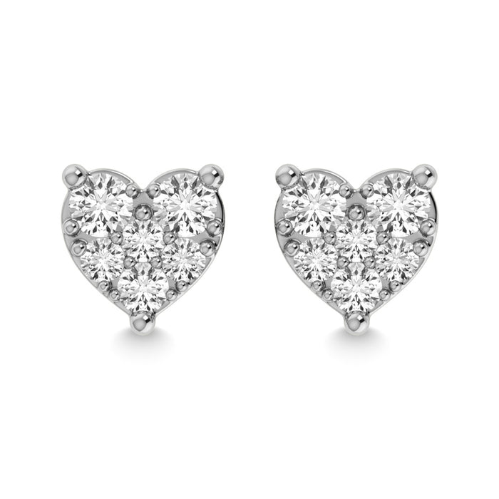 Diamond 1/5 Ct.Tw. Heart Earrings in 10K White Gold