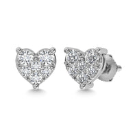 Thumbnail for Diamond 1/5 Ct.Tw. Heart Earrings in 10K White Gold