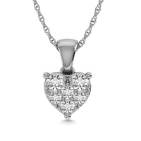 Thumbnail for Diamond 1/6 Ct.Tw. Heart Pendant in 10K White Gold