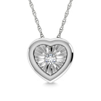 Thumbnail for Diamond 1/50 Ct.Tw. Heart Pendant in 925 Silver