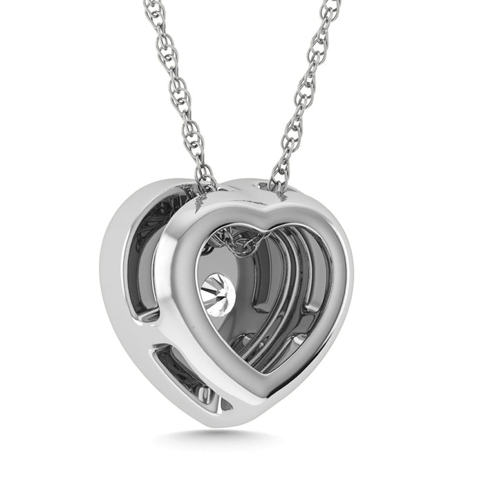 Diamond 1/50 Ct.Tw. Heart Pendant in 925 Silver