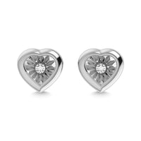 Thumbnail for Diamond 1/50 Ct.Tw. Heart Earrings in 925 Silver