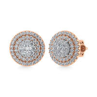 Thumbnail for Diamond 7/8 Ct.Tw. Round Shape Cluster Earrings in 10K Rose Gold