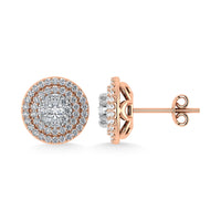 Thumbnail for Diamond 7/8 Ct.Tw. Round Shape Cluster Earrings in 10K Rose Gold