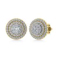 Thumbnail for Diamond 7/8 Ct.Tw. Round Shape Cluster Earrings in 10K Yellow Gold