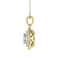 Thumbnail for 10K Yellow Gold 3/4 Ct.Tw. Diamond Cluster Round Shape Pendant