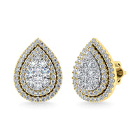Thumbnail for Diamond 7/8 Ct.Tw. Pear Shape Cluster Earrings in 10K Yellow Gold