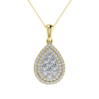 Thumbnail for Diamond 3/4 Ct.Tw. Pear Shape Cluster Pendant in 10K Yellow Gold