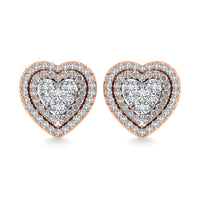 Thumbnail for Diamond 7/8 Ct.Tw. Heart Earrings in 10K Rose Gold