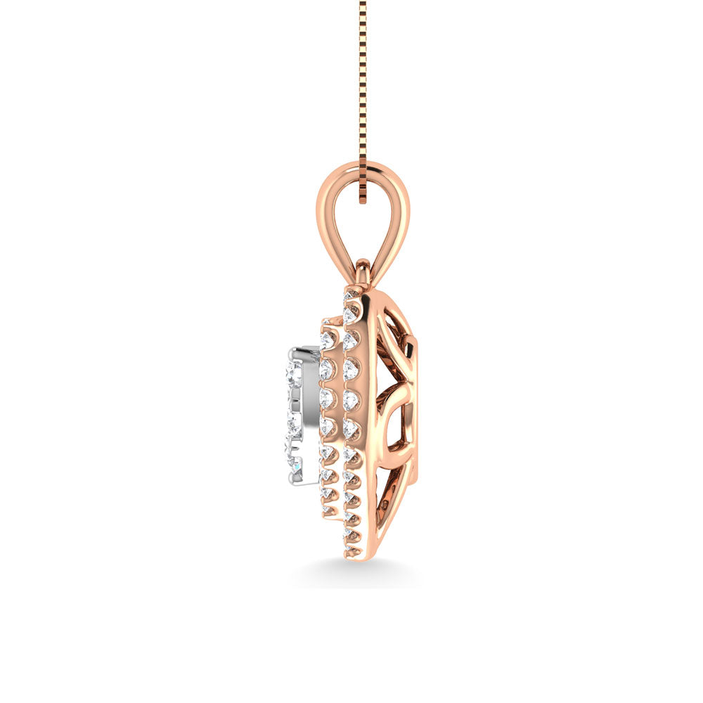 Diamond 3/4 Ct.Tw. Heart Pendant in 14K Rose Gold