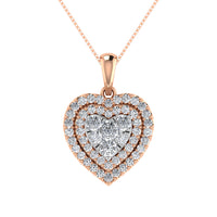 Thumbnail for Diamond 3/4 Ct.Tw. Heart Pendant in 10K Rose Gold