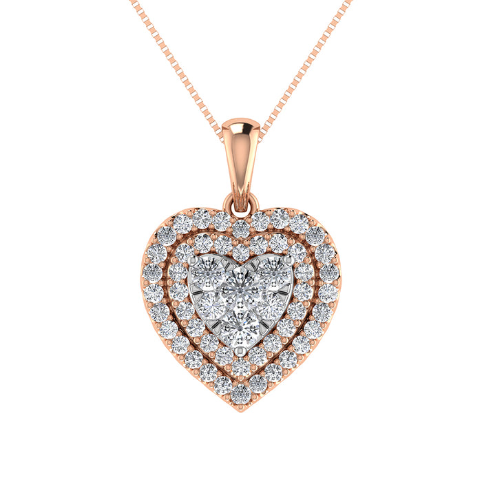 Diamond 3/4 Ct.Tw. Heart Pendant in 10K Rose Gold