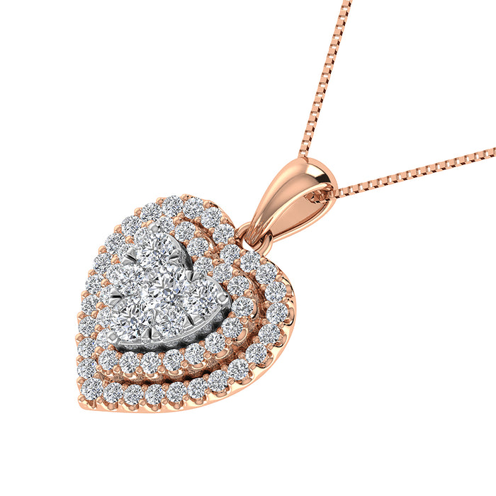 Diamond 3/4 Ct.Tw. Heart Pendant in 10K Rose Gold