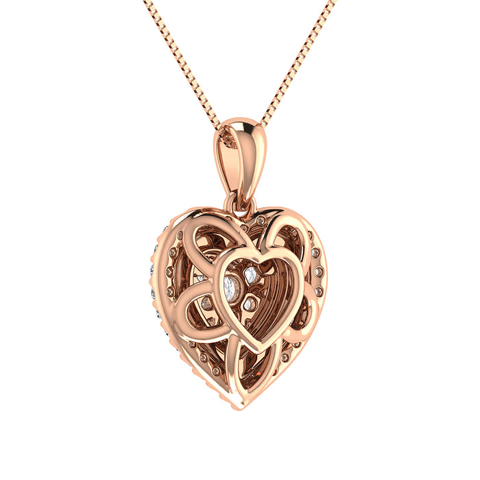 Diamond 3/4 Ct.Tw. Heart Pendant in 10K Rose Gold