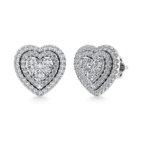 Thumbnail for Diamond 7/8 Ct.Tw. Heart Earrings in 10K White Gold