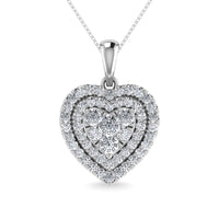 Thumbnail for Diamond 3/4 Ct.Tw. Heart Pendant in 10K White Gold