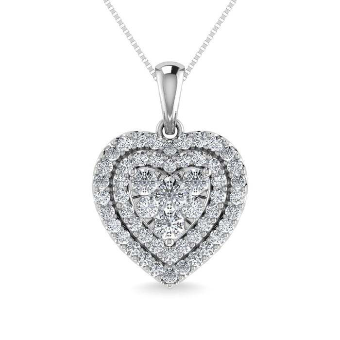 Diamond 3/4 Ct.Tw. Heart Pendant in 10K White Gold