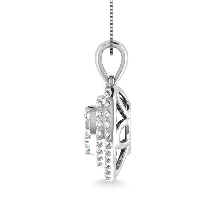 Diamond 3/4 Ct.Tw. Heart Pendant in 14K White Gold