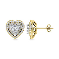 Thumbnail for Diamond 7/8 Ct.Tw. Heart Earrings in 14K Yellow Gold
