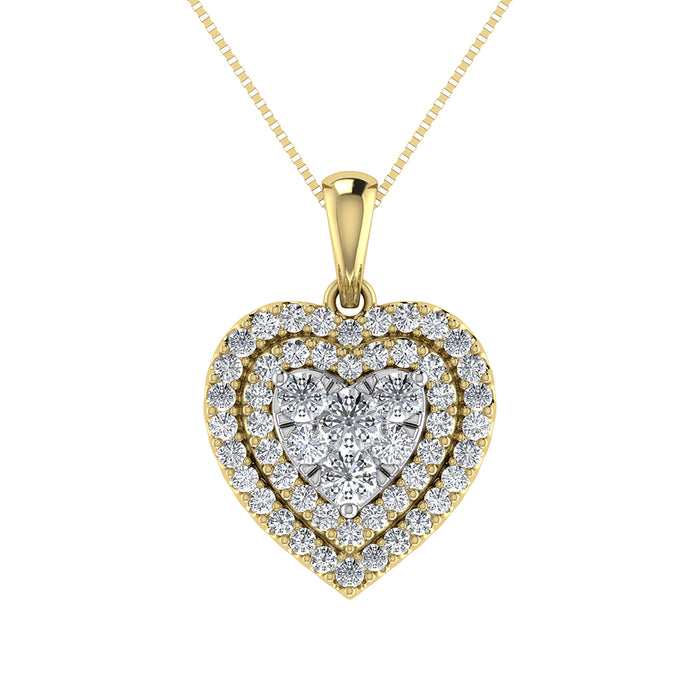 Diamond 3/4 Ct.Tw. Heart Pendant in 10K Yellow Gold