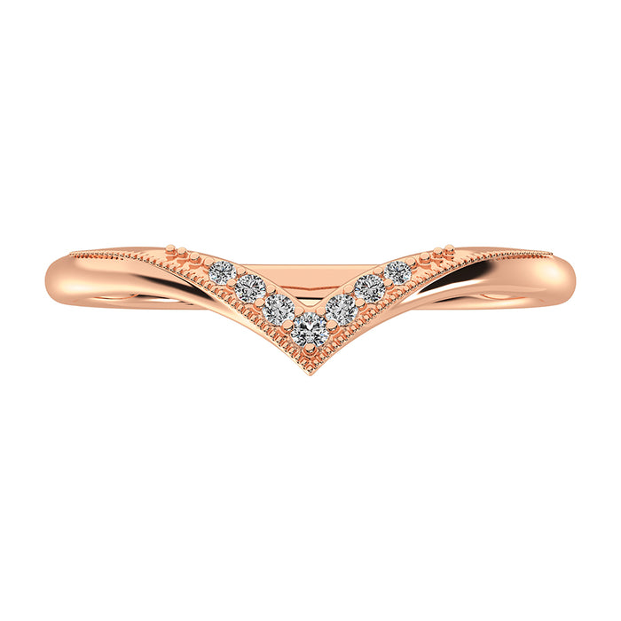 10K Rose Gold 1/20 Ct.Tw. Diamond Chevron Band