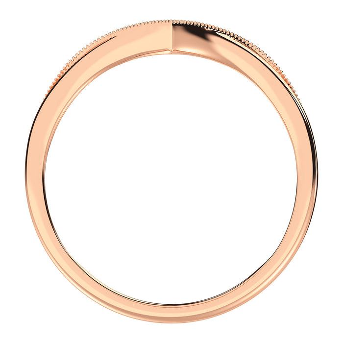 10K Rose Gold 1/20 Ct.Tw. Diamond Chevron Band