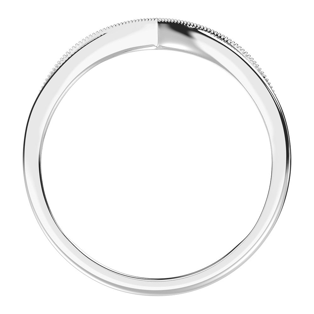 10K White Gold 1/20 Ct.Tw. Diamond Chevron Band