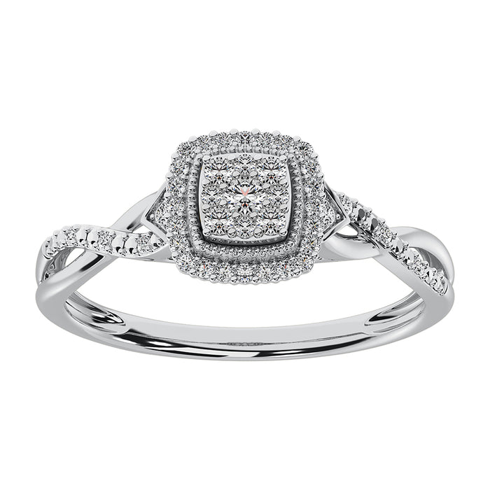 10K White Gold 1/5 Ct.Tw. Diamond Promise Ring