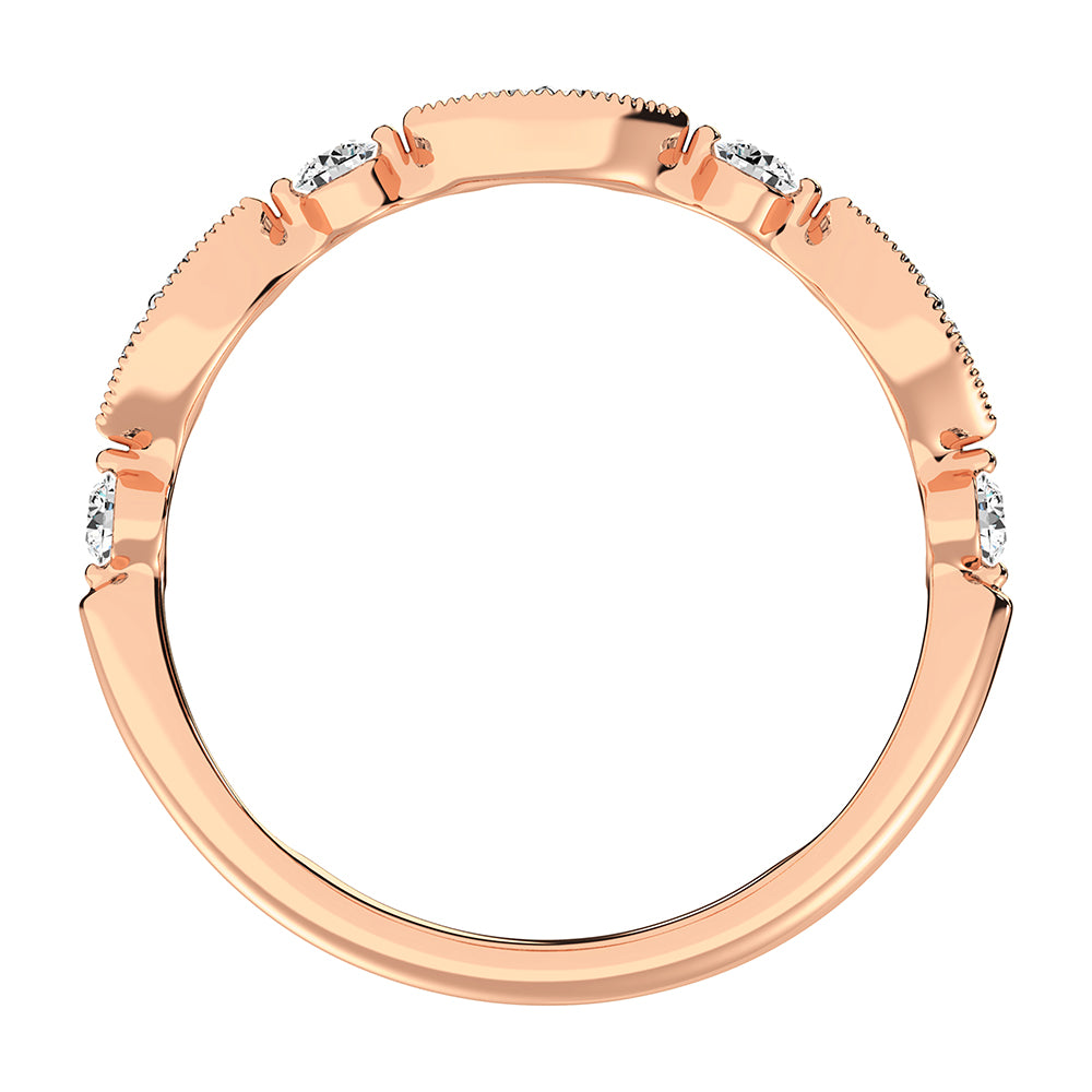 14K Rose Gold 1/3 Ct.Tw. Diamond Stackable Band