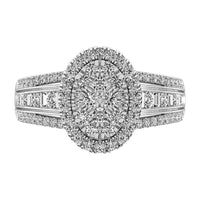 Thumbnail for 14K White Gold 1 Ct.Tw. Diamond Round and Baguette Engagement Ring