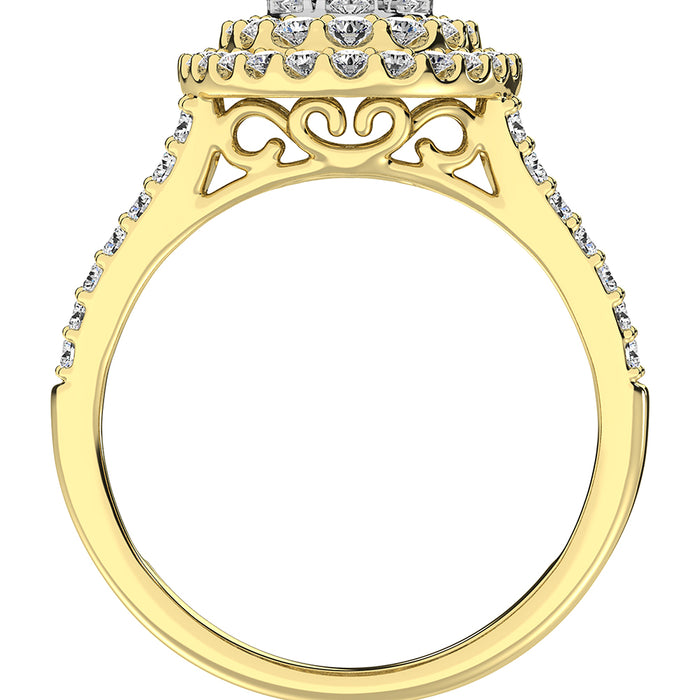 14K Yellow Gold 1 1/2 Ct.Tw. Diamond Engagement Ring
