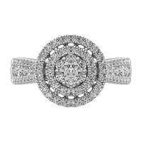 Thumbnail for 14K White Gold 1 Ct.Tw. Diamond Flower Cluster Engagement Ring