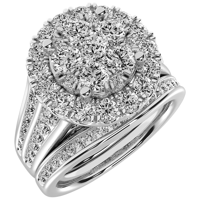 10K White Gold 2 Ct.Tw. Round Diamond Bridal Ring