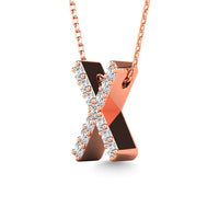 Thumbnail for Diamond 1/8 Ct.Tw. Letter X Pendant in 14K Rose Gold