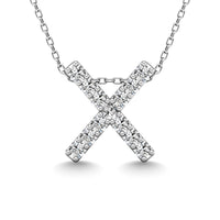 Thumbnail for Diamond 1/8 Ct.Tw. Letter X Pendant in 14K White Gold