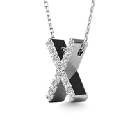 Thumbnail for Diamond 1/8 Ct.Tw. Letter X Pendant in 14K White Gold