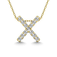 Thumbnail for Diamond 1/8 Ct.Tw. Letter X Pendant in 14K Yellow Gold