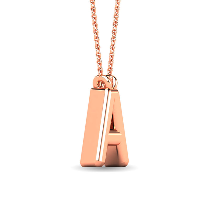 Diamond 1/20 Ct.Tw. Letter A Pendant in 10K Rose Gold""