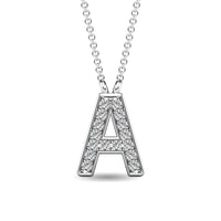 Thumbnail for Diamond 1/20 Ct.Tw. Letter A Pendant in 10K White Gold