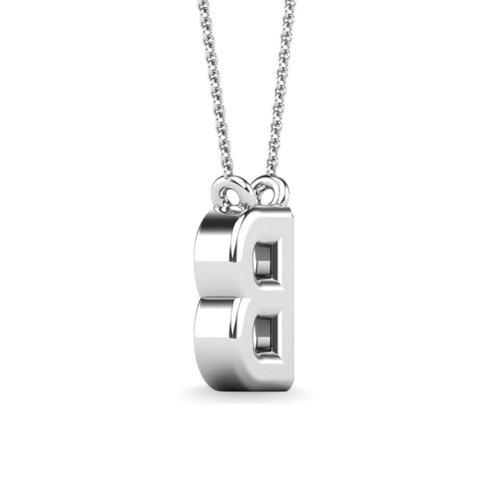 Diamond 1/20 Ct.Tw. Letter B Pendant in 10K White Gold""