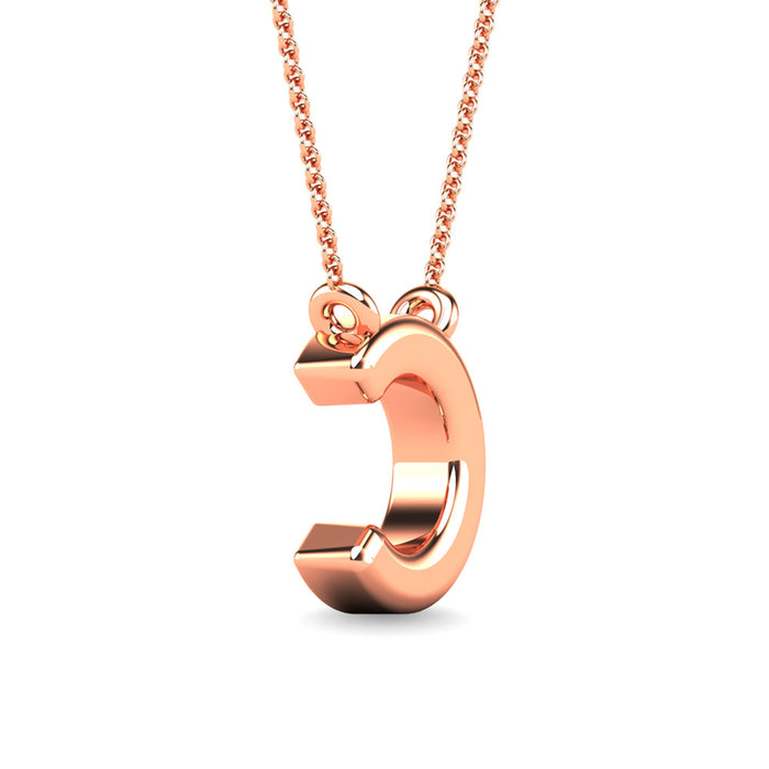 Diamond 1/20 Ct.Tw. Letter C Pendant in 10K Rose Gold""