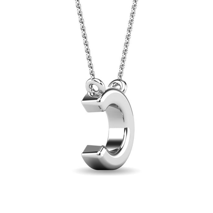 Diamond 1/20 Ct.Tw. Letter C Pendant in 10K White Gold""